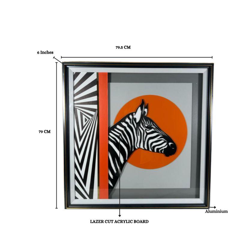 ZEBRA WALL ART WITH FRAME - HAND MADE - Image 4
