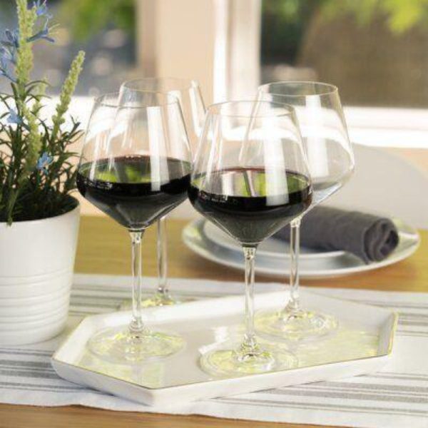 BURGUNDY WINE CRYSTAL GLASS - SET OF 4-MADE IN GERMANY