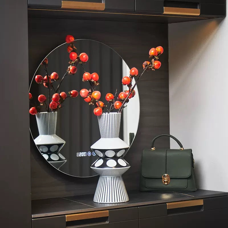 Black & White Decorative Vase - Image 2