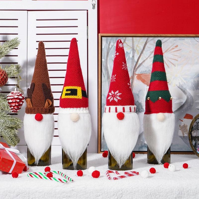 CHRISTMAS WINE BOTTLE COVER - Set Of 4