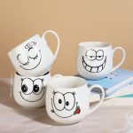 Happy Smiley Face Mugs - Set Of 4