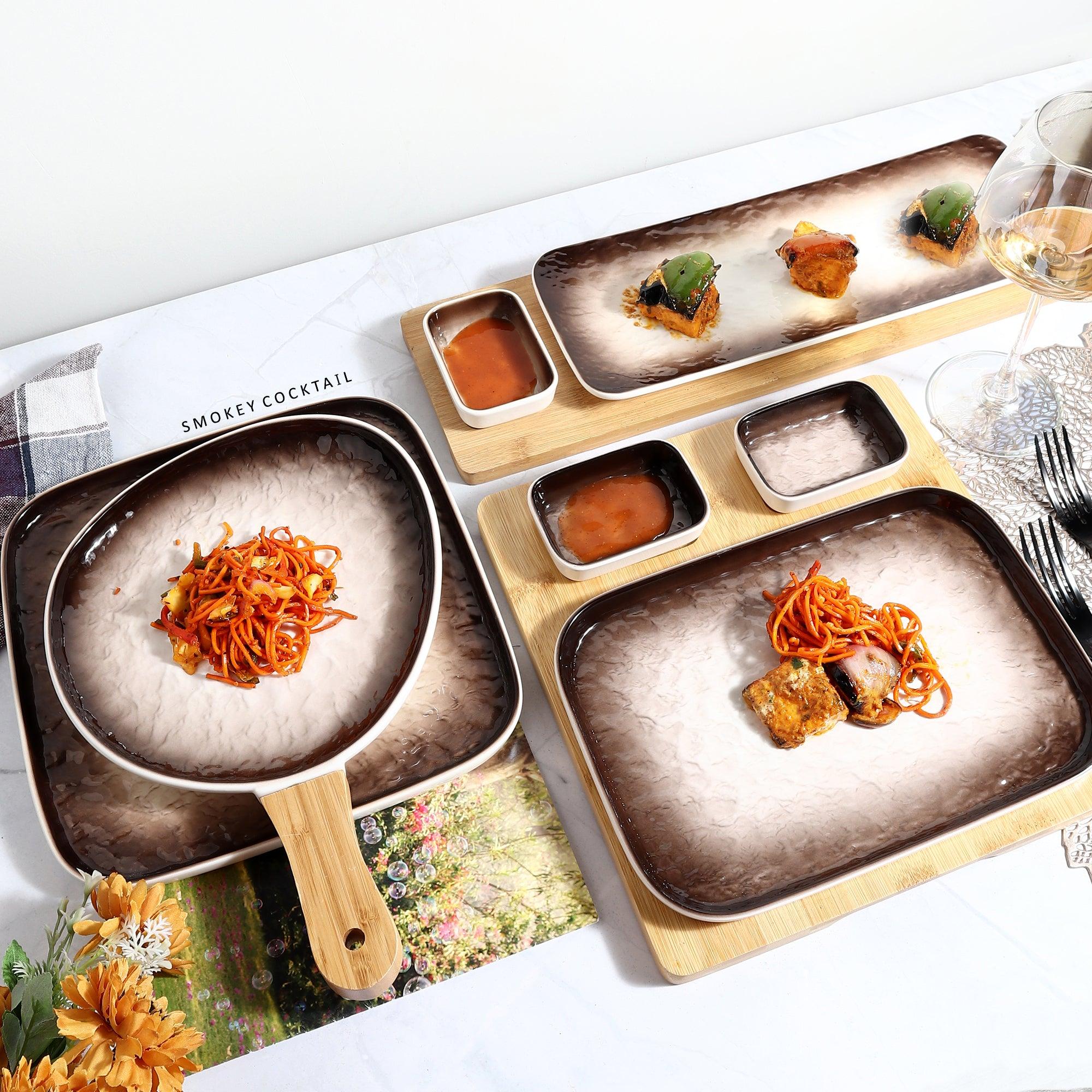 Ombre Serving Platters - Brown - Image 8