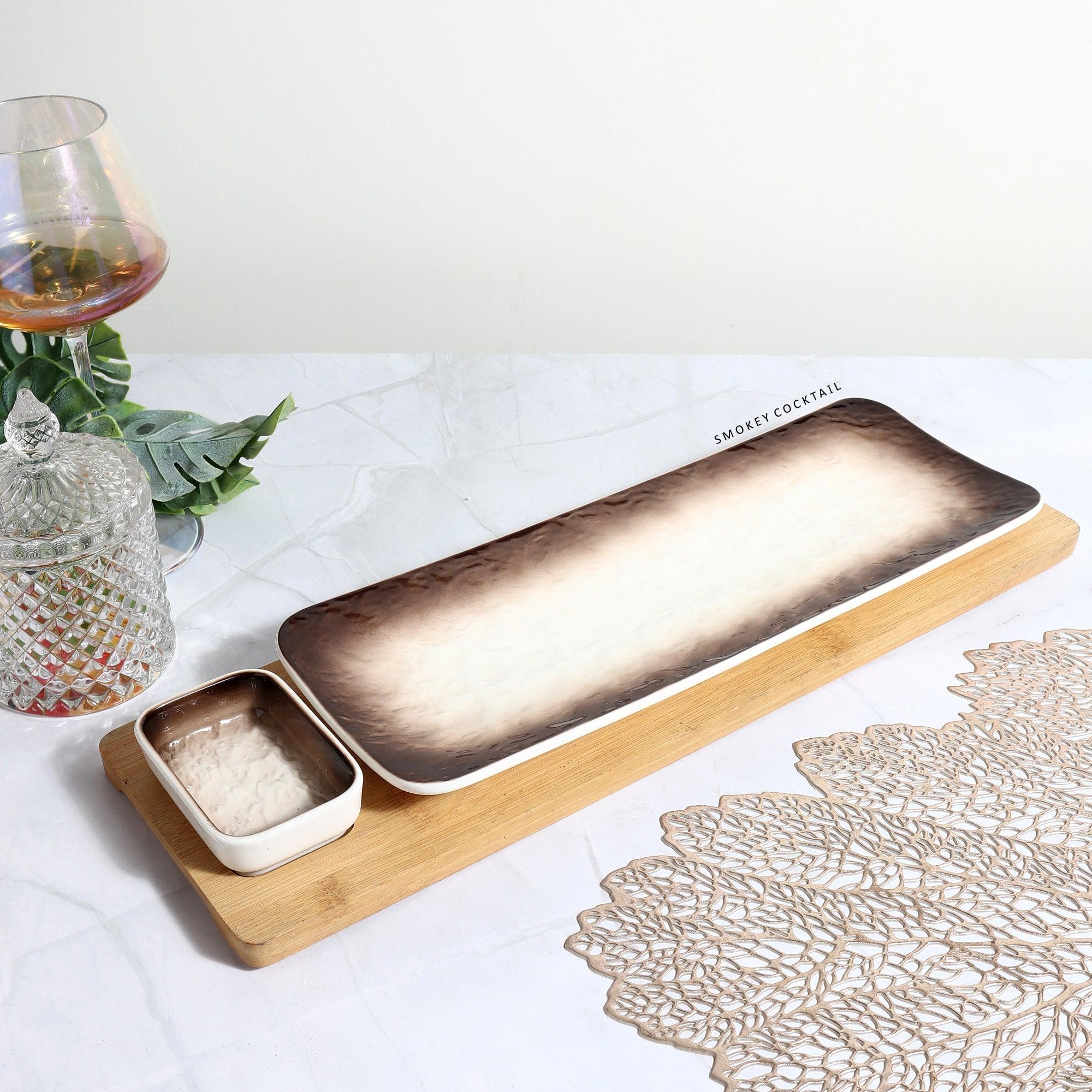 Ombre Serving Platters - Brown - Image 5