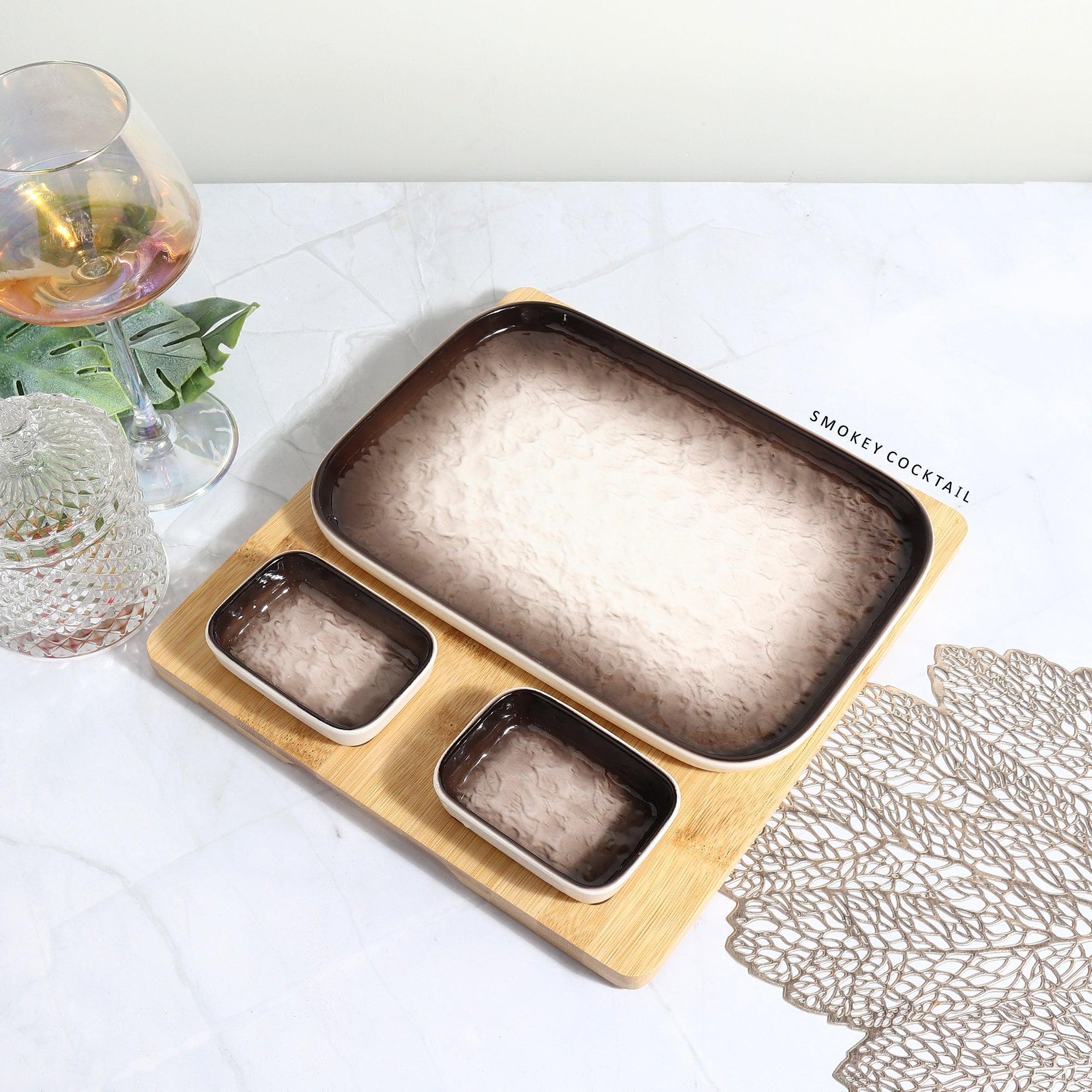 Ombre Serving Platters - Brown - Image 6