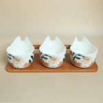 Floral 3-Bowl Set with Stand