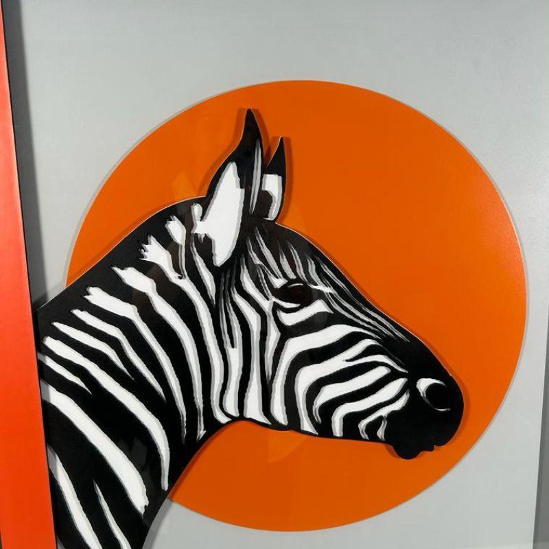 ZEBRA WALL ART WITH FRAME - HAND MADE - Image 2