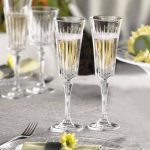 made in italy - timeless champagne crystal glass - set of 2