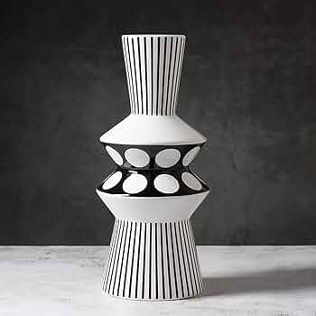 Black & White Decorative Vase - Image 3