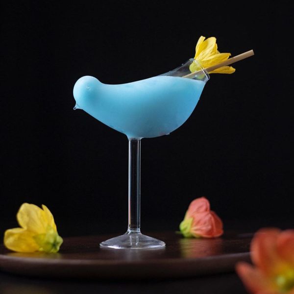 Artisan Bird Drink Glass - Set Of 2