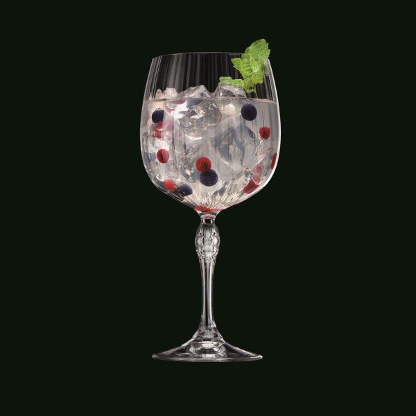 america's gin tonic crystal glass - set of 2 - made in italy