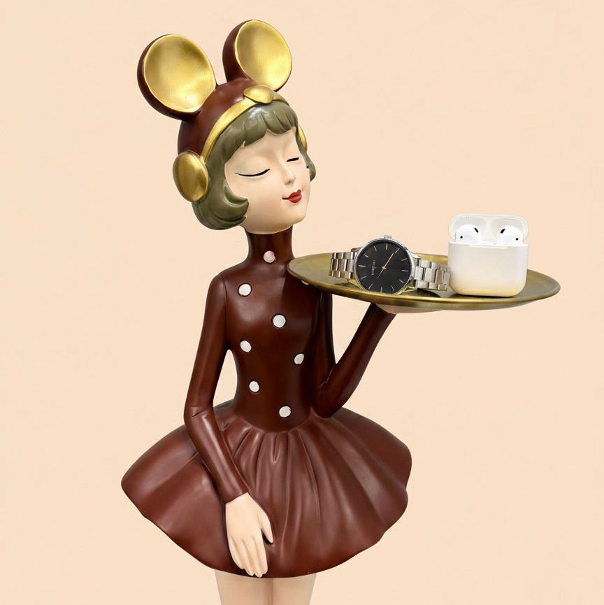 Charming Girl Butler Tray Figurine - Image 3