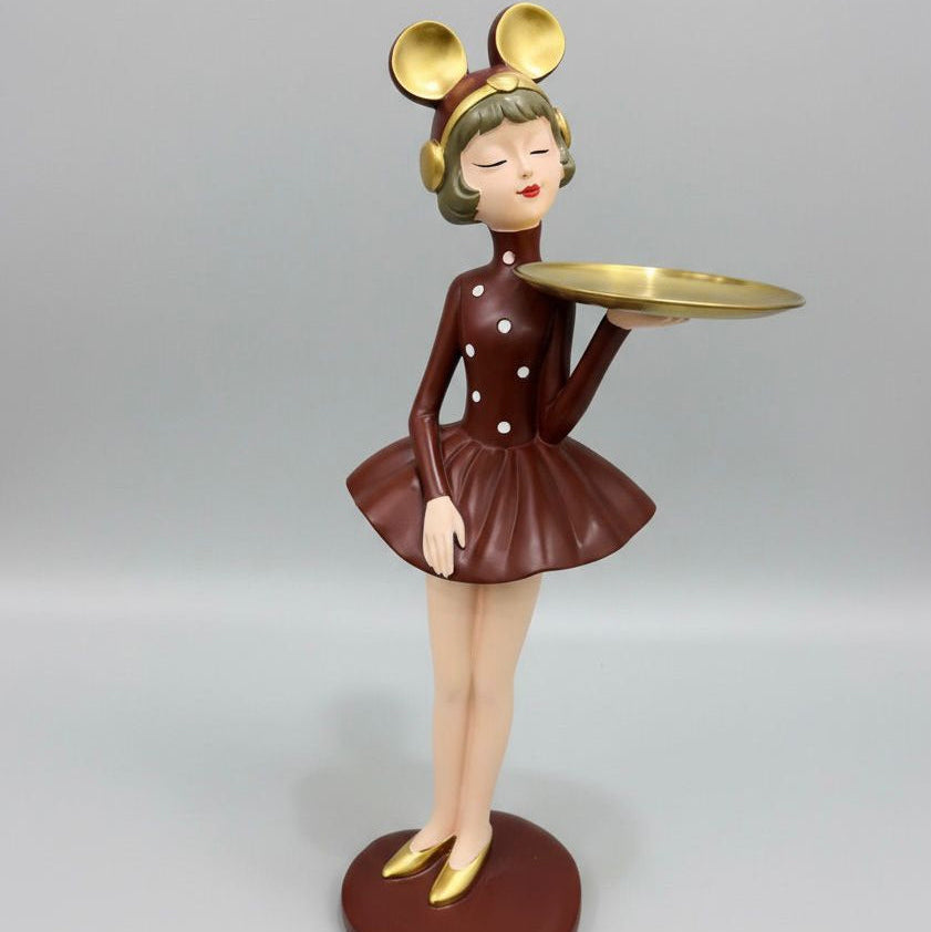 Charming Girl Butler Tray Figurine - Image 4