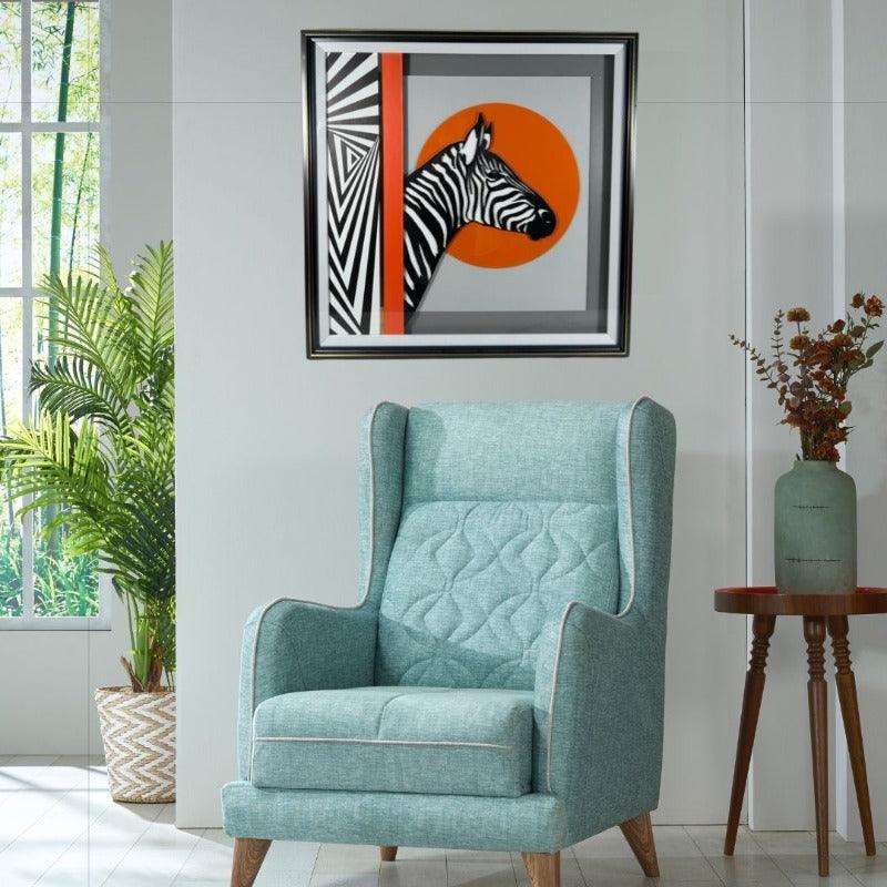 ZEBRA WALL ART WITH FRAME - HAND MADE - Image 3