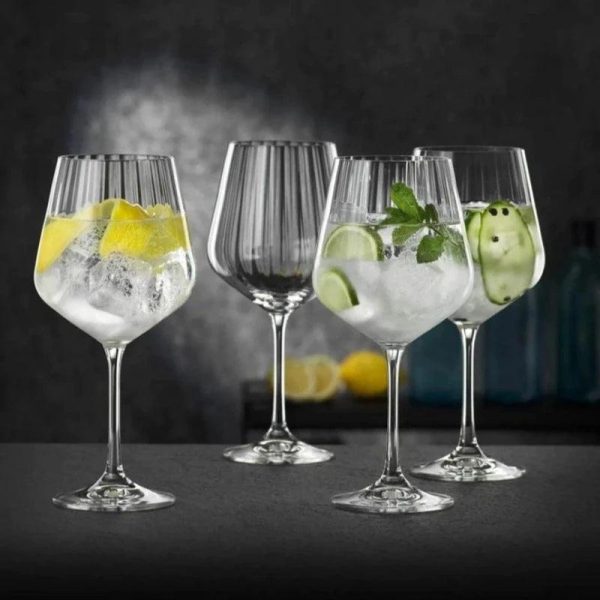 CRYSTAL STREAK SPRITZ STEM GLASS - Set Of 2