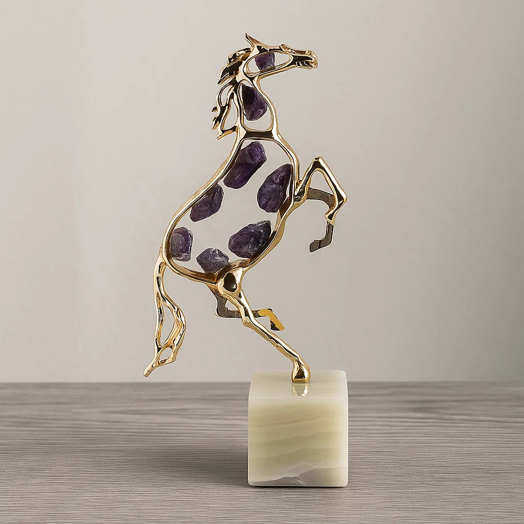 Metal Stone Running Horse - Image 2