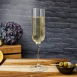 made in italy - bach champagne crystal glass - set of 2