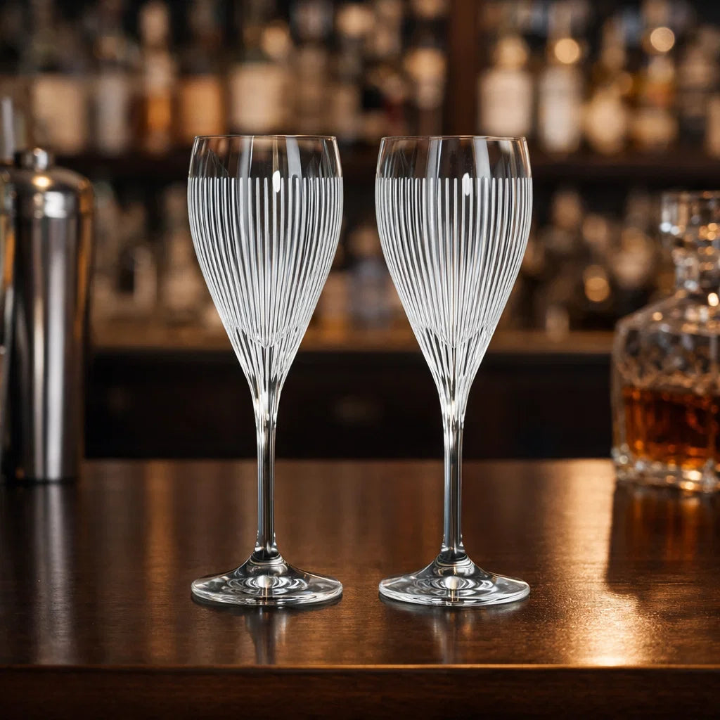 da vinci hand-cut crystal goblet glass - set of 2