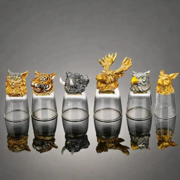 Safari Animal Head Shotglass - Set Of 6 (Gift Box)